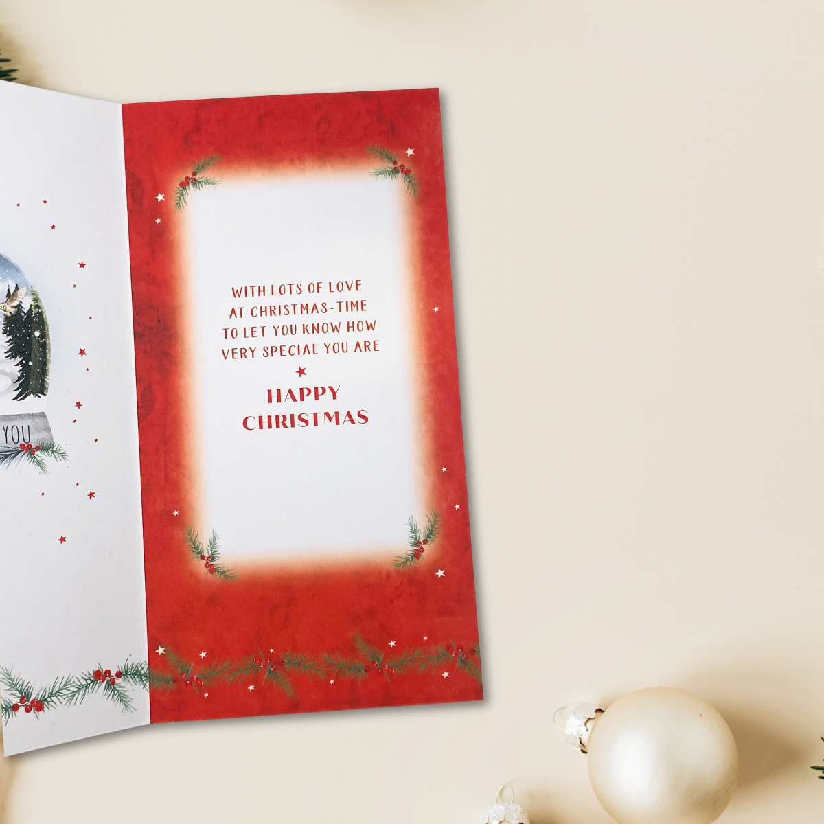 Dad Christmas Card - Snow Globe Scene