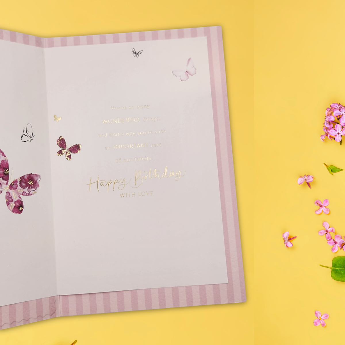 Daughter Birthday Card - Butterfly Border