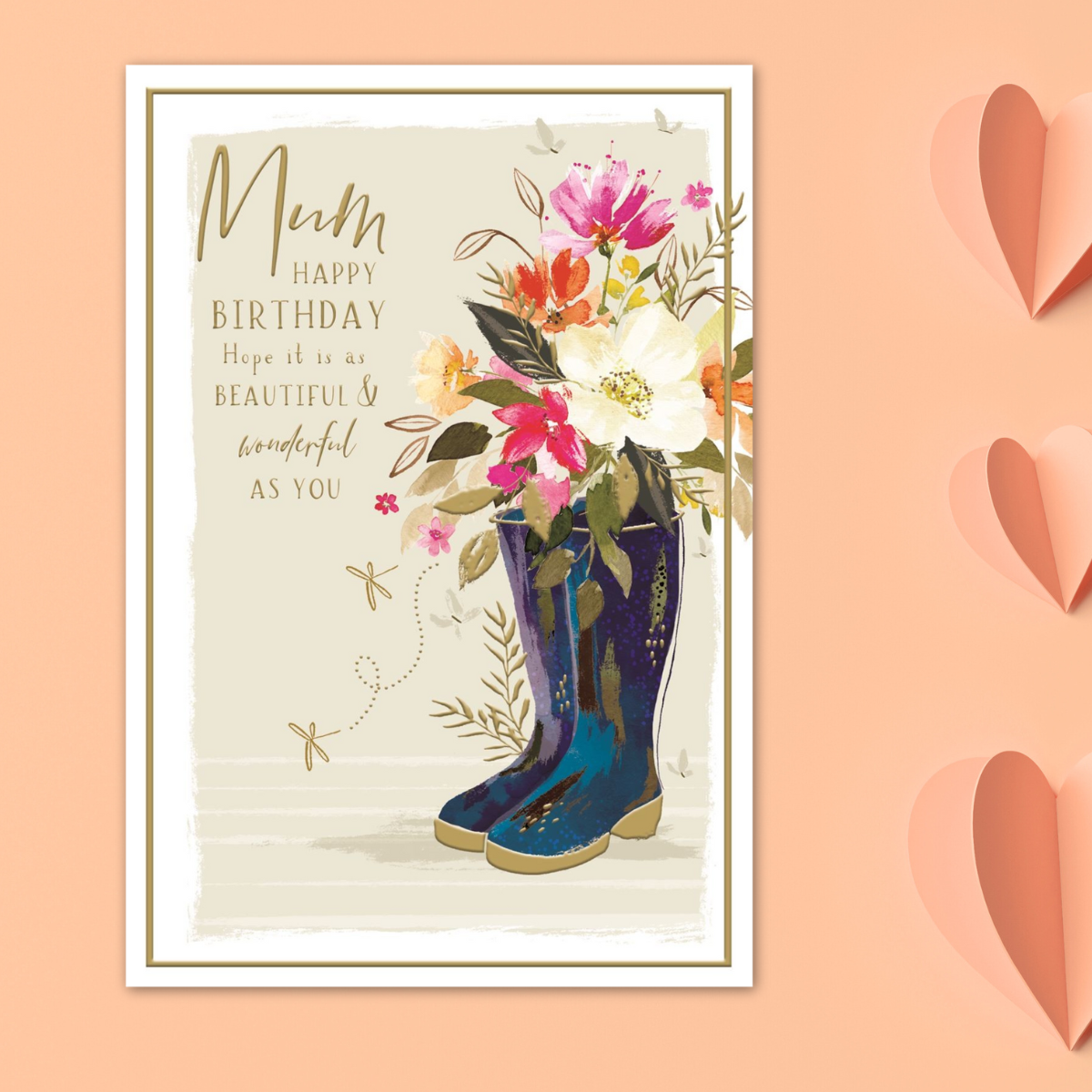 Mum Birthday Card - Skylight Floral Wellies