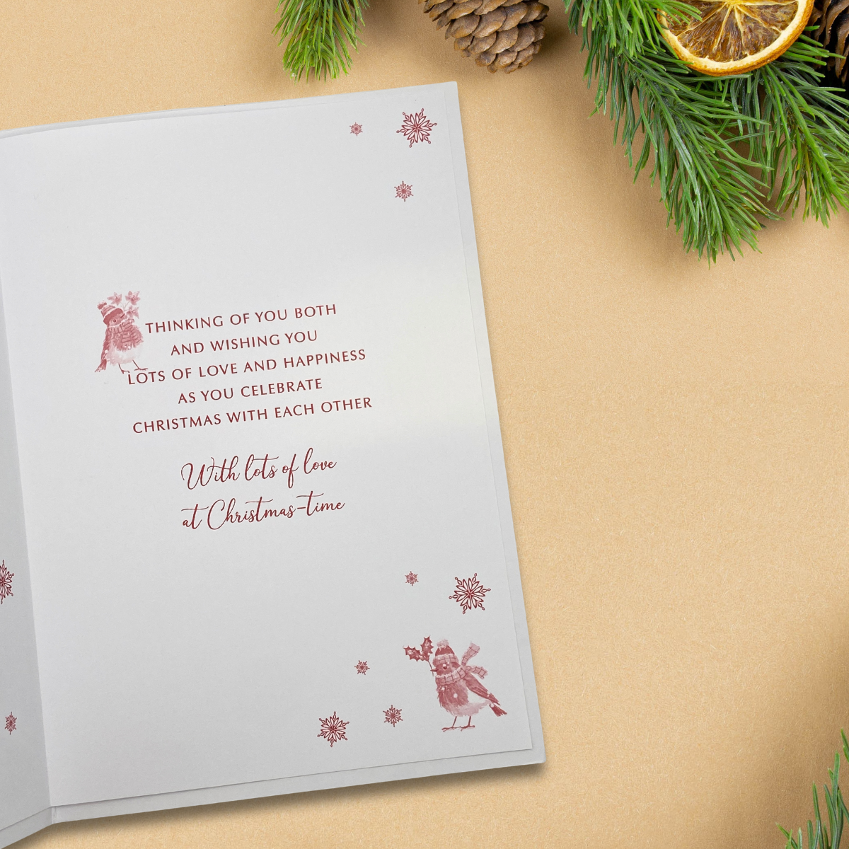 Daughter & Son-In-Law Christmas Card - Festive Robins