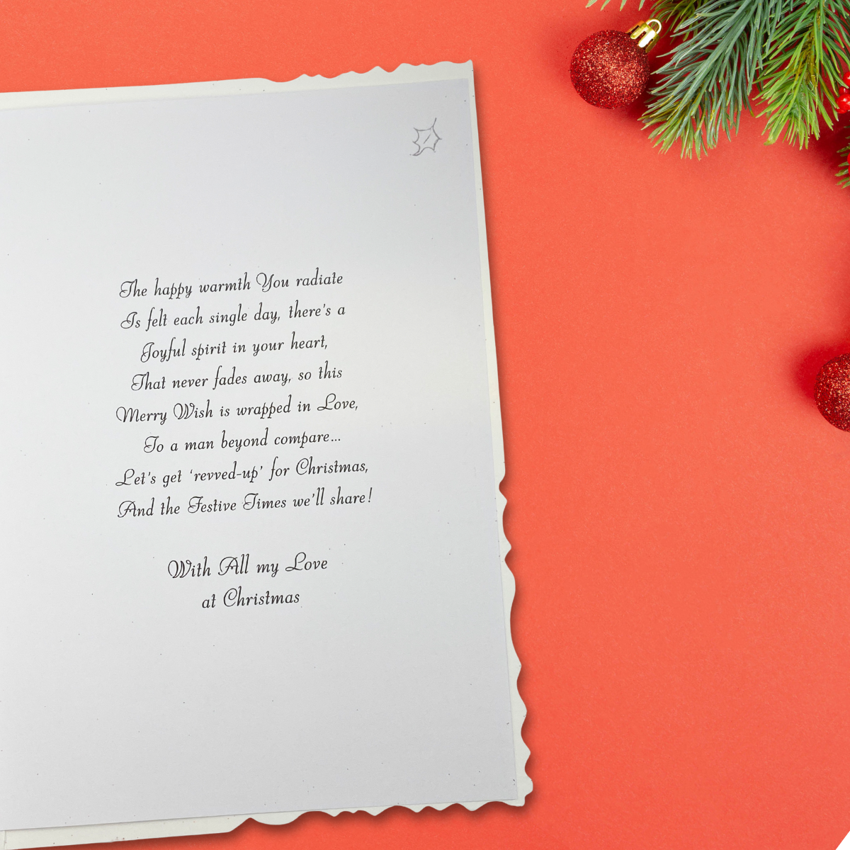 Husband Christmas Card - Velvet Santa Biker