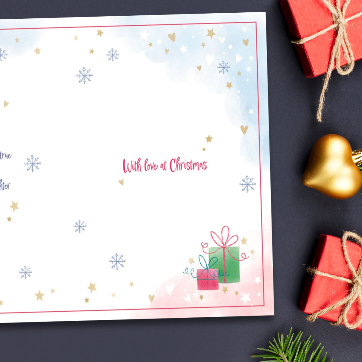 Granddaughter Christmas Card - Awash With Colour Penguin