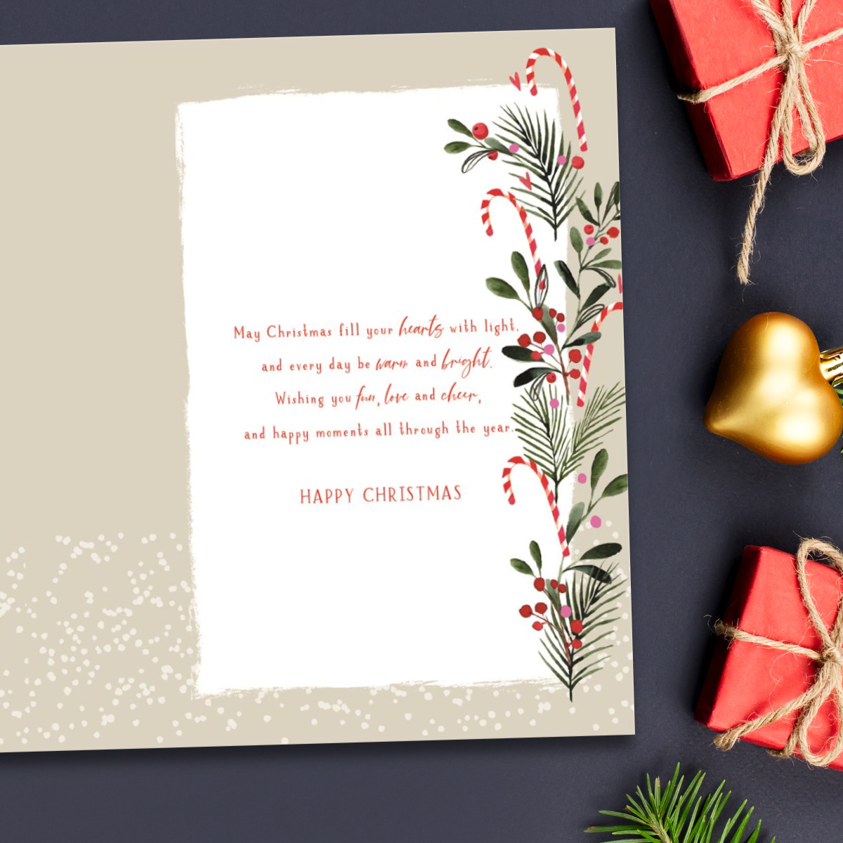 Granddaughter & Boyfriend Christmas Card - Skylight Floral Envelope