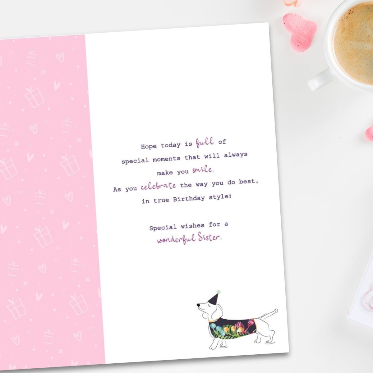 Sister Birthday Card - Sabina Sausage Dog