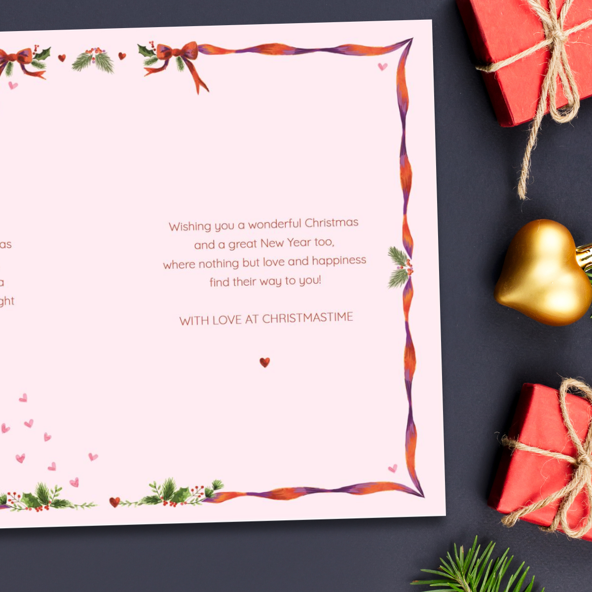 Granddaughter Christmas Card - Just For You Robin Tree