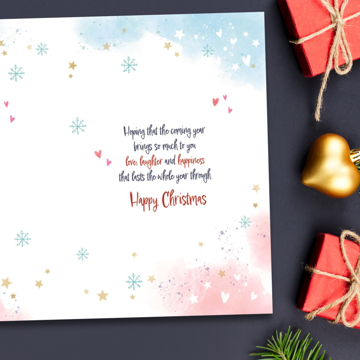 Son & Fiancée Christmas Card - Awash With Colour
