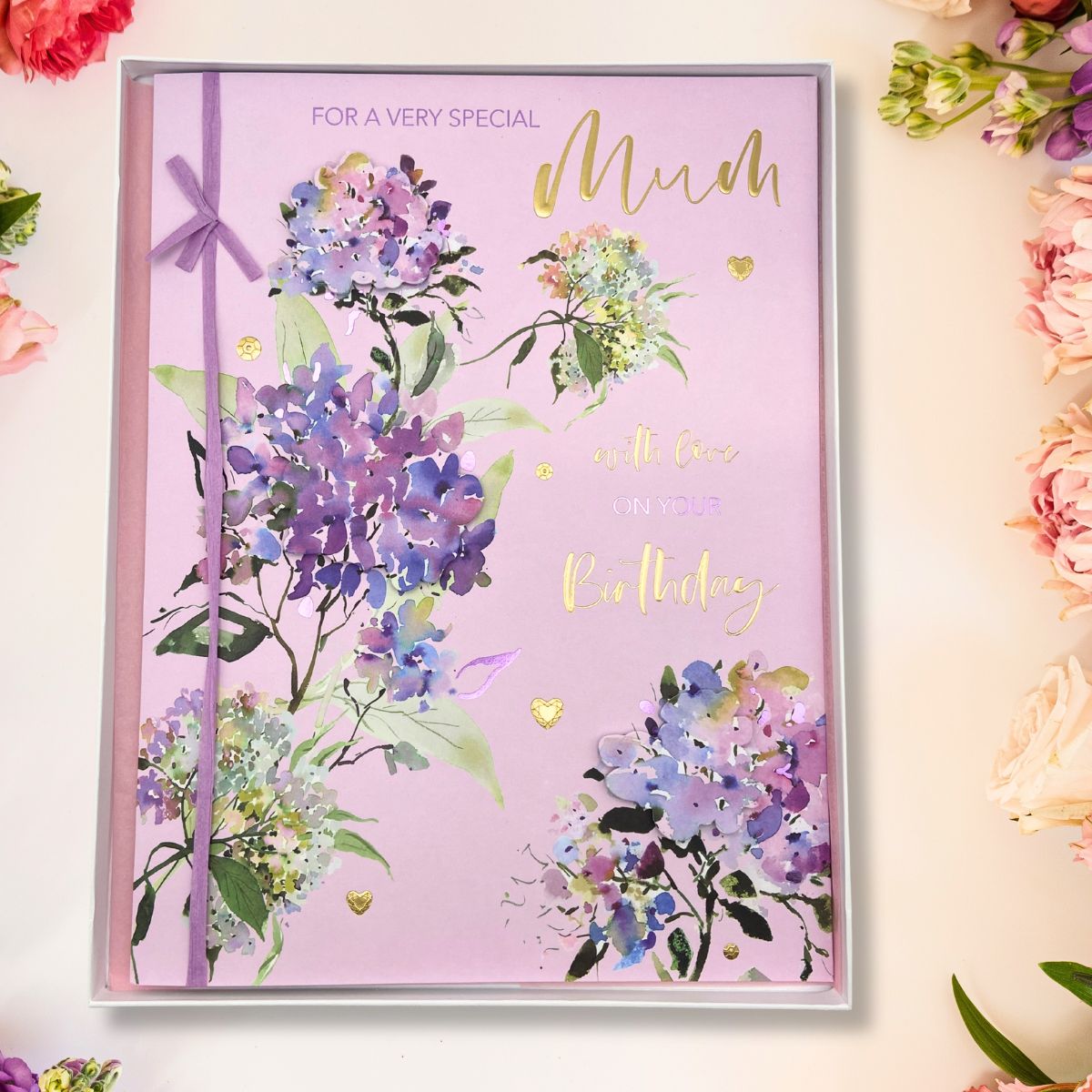 Mum Birthday Card - Boxed Floral Decoupage