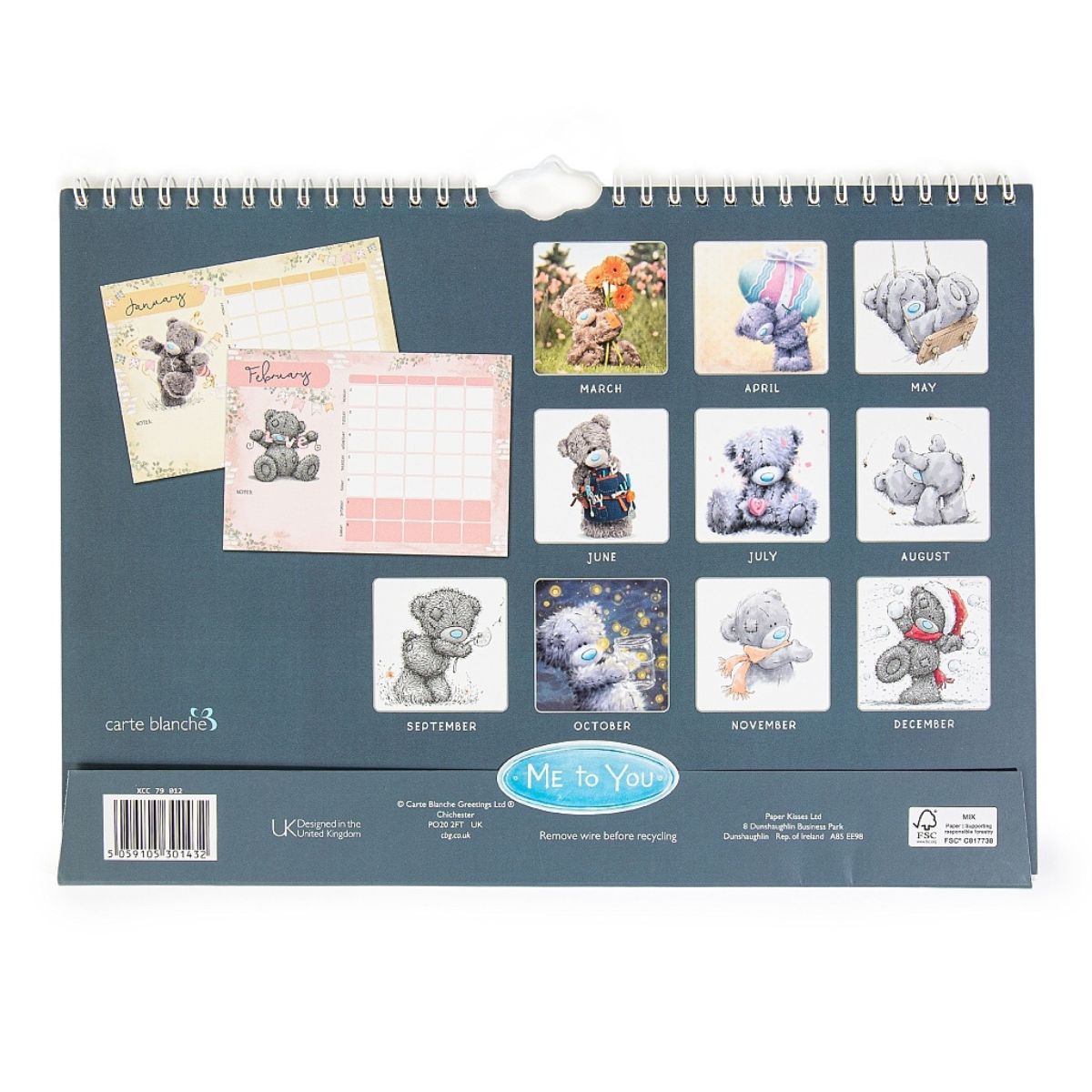 Me To You A4 Calendar 2026 - Month To View Organiser