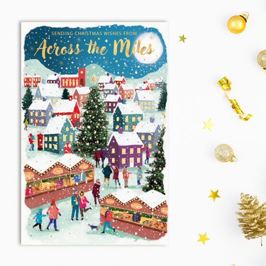 Across The Miles Christmas Card - Christmas Market