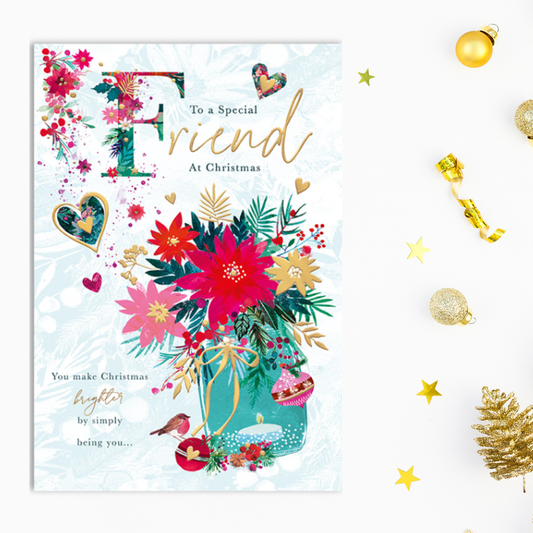 Friend Christmas Card - Decorated Text