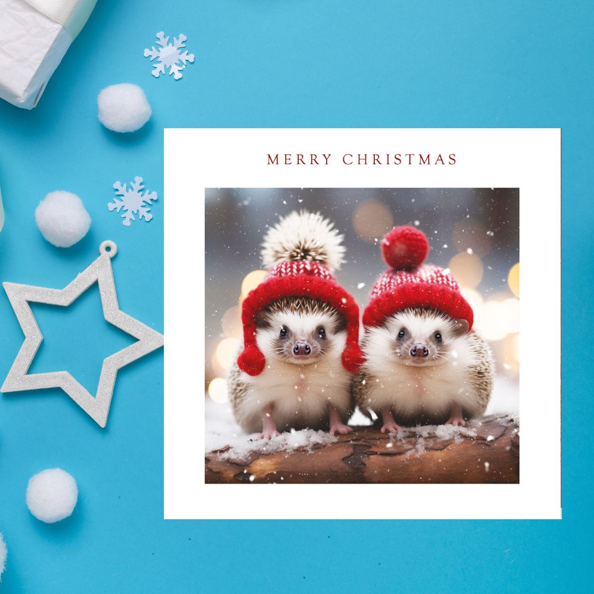 Charity Christmas Cards - 5 x Hedgehog Duo