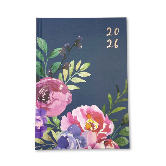 Diary 2026 - A5 Vintage Floral Navy