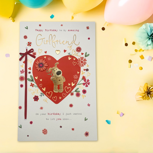 Girlfriend Birthday Card - Boofle Bear