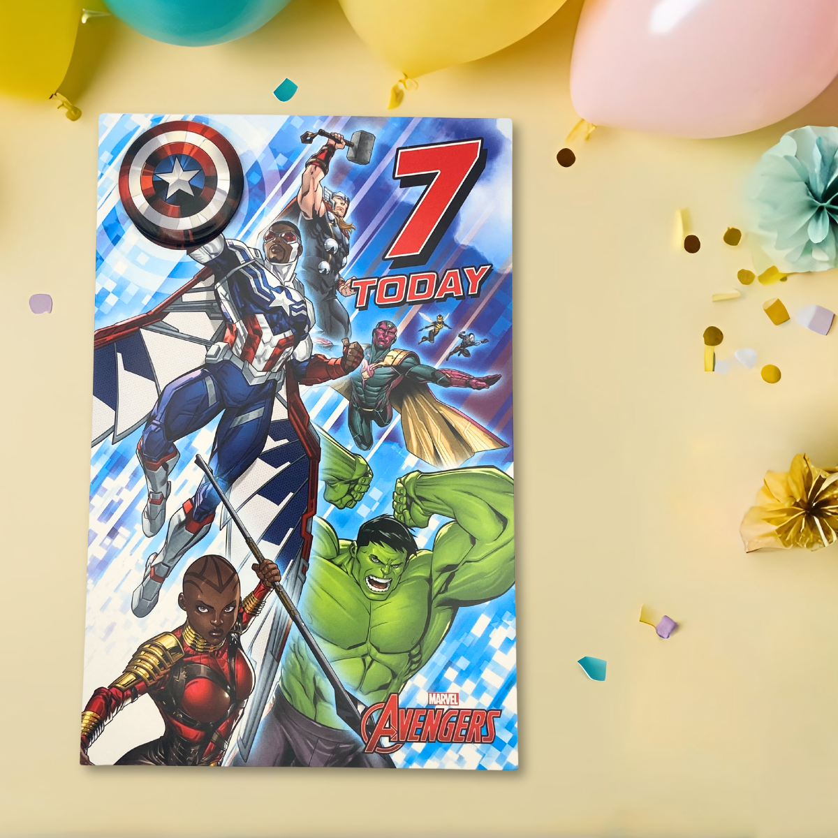 7th Birthday Card - Marvel Avengers