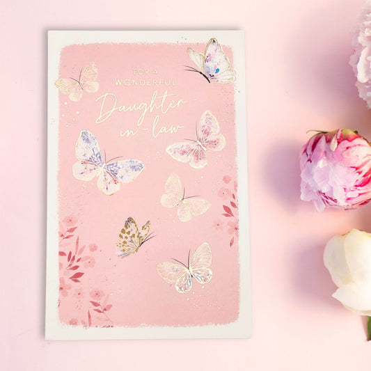 Daughter-In-Law Birthday Card - Butterfly Garden