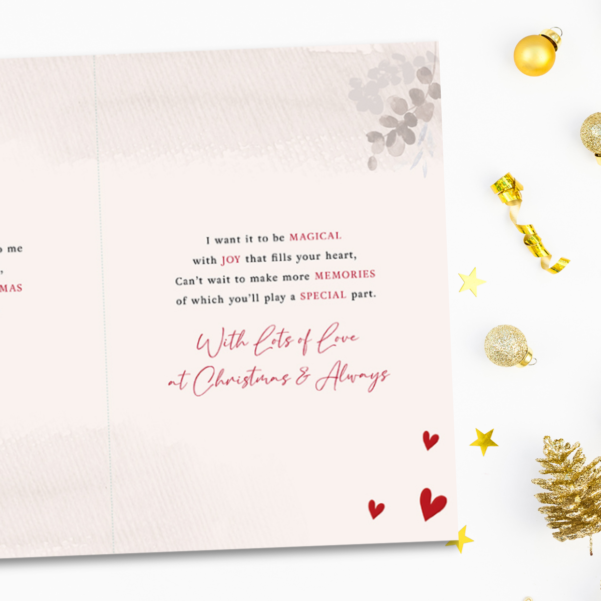 One I Love Christmas Card - Decorated Heart