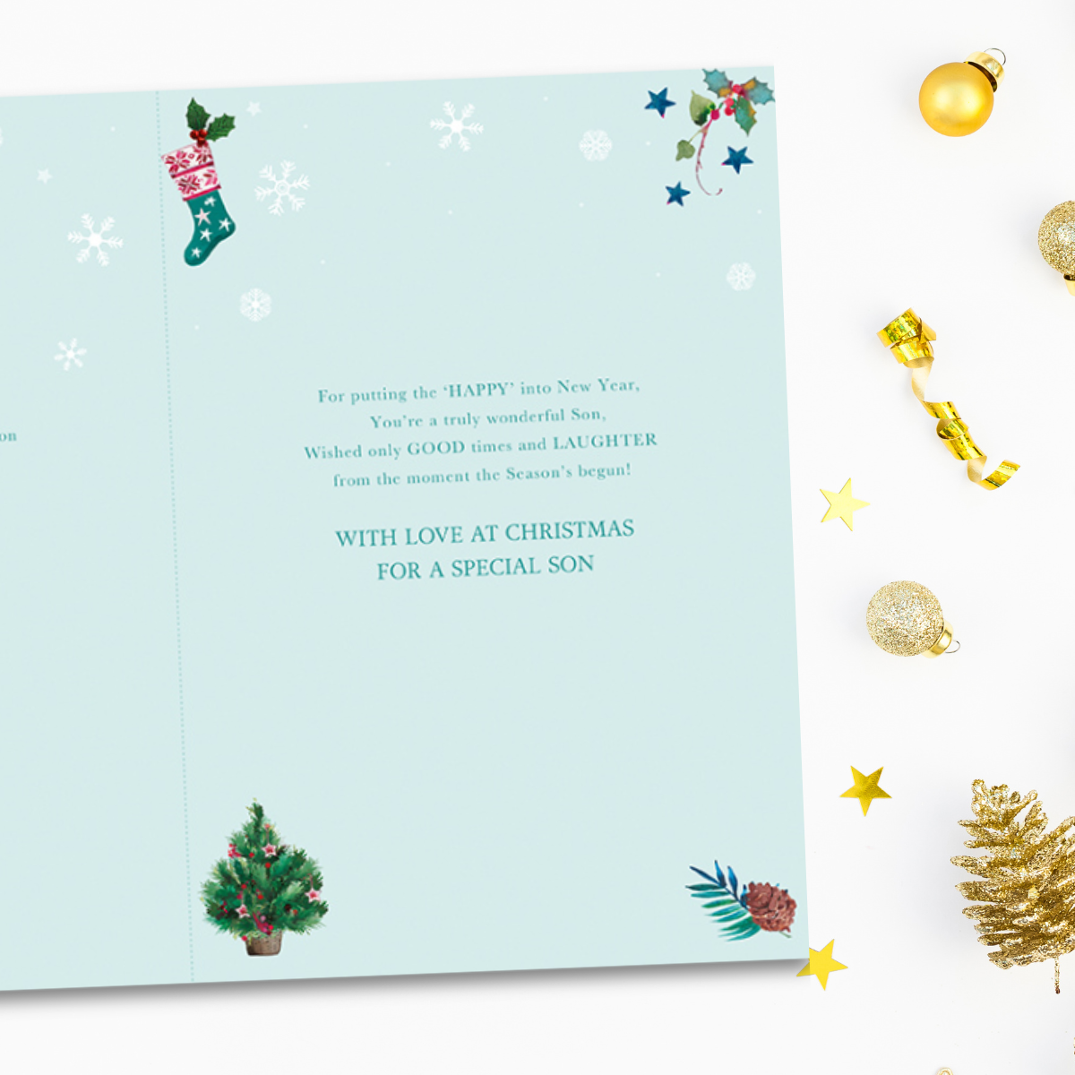 Son Christmas Card - Decorated Text