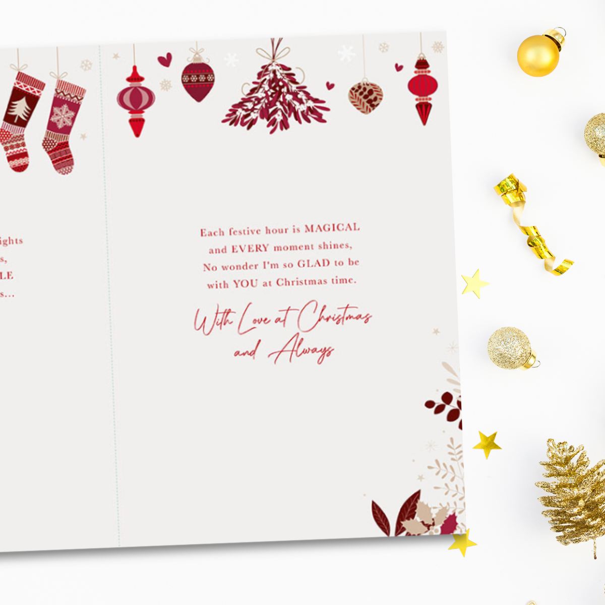 Husband Christmas Card - Stocking Duo