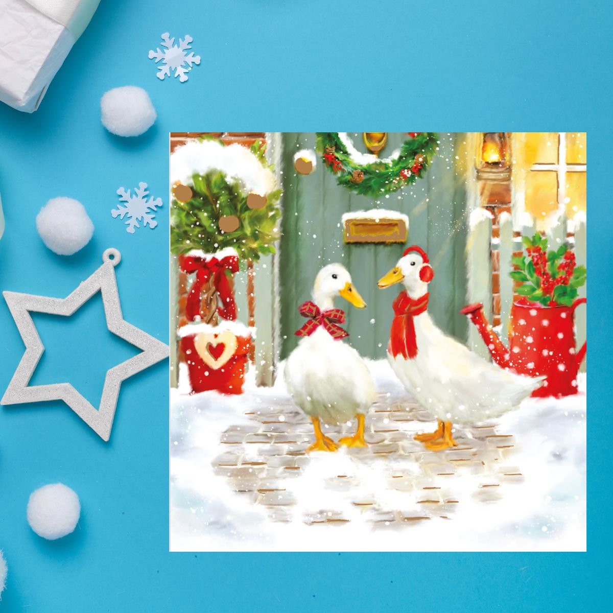 Charity Christmas Cards - 5 x Snowy Geese