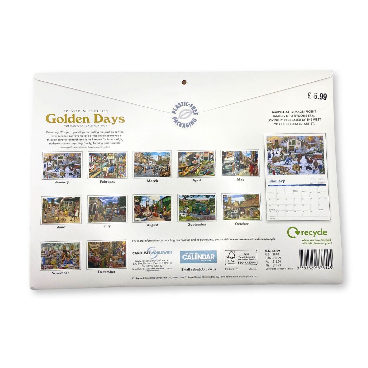 Calendar 2026 - Trevor Mitchell Golden Days A4