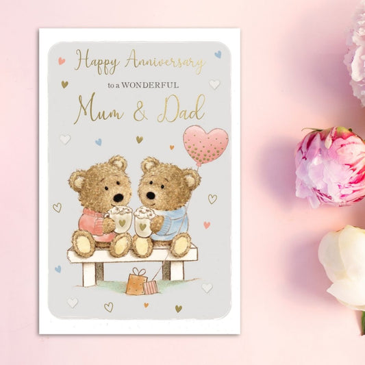 Mum & Dad Anniversary Card - Barley Bear