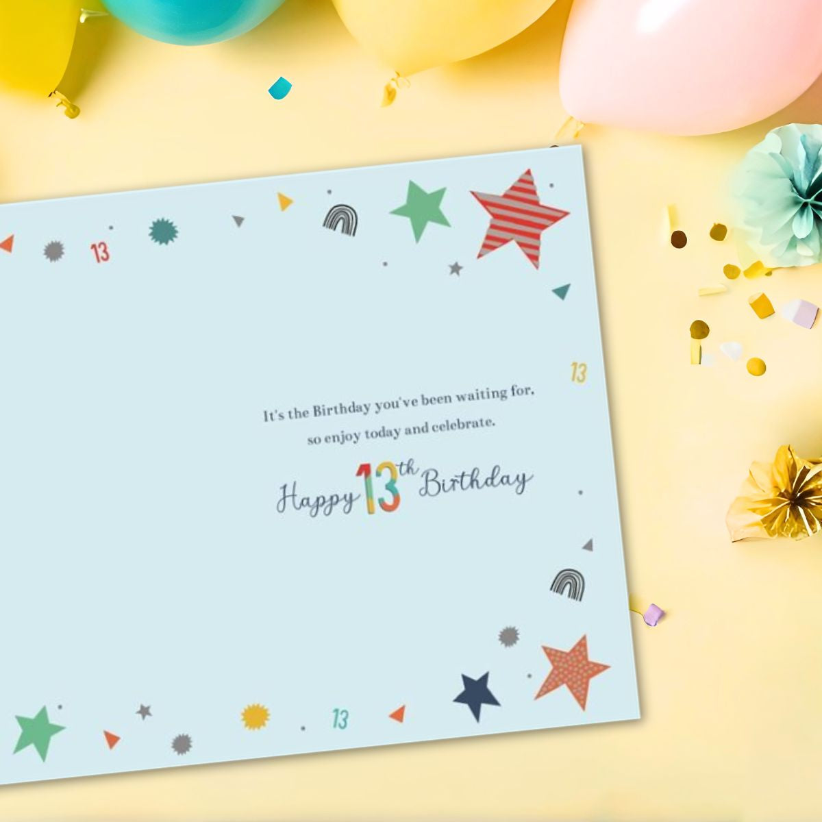 13th Birthday Card - Wonderful Wishes Candles