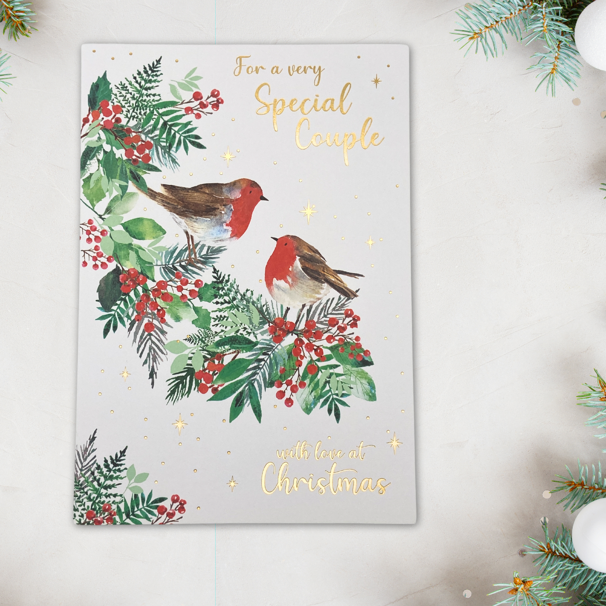 Special Couple Christmas Card - Pizazz Robins