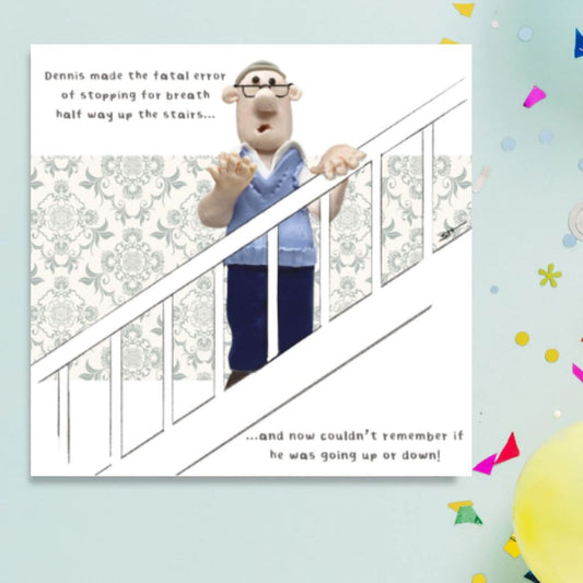 Model Family Funny Birthday Card - Going Up Or Down