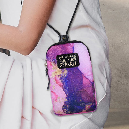 Personalised Mobile Phone Bag - Don't Let Anyone Dull Your Sparkle