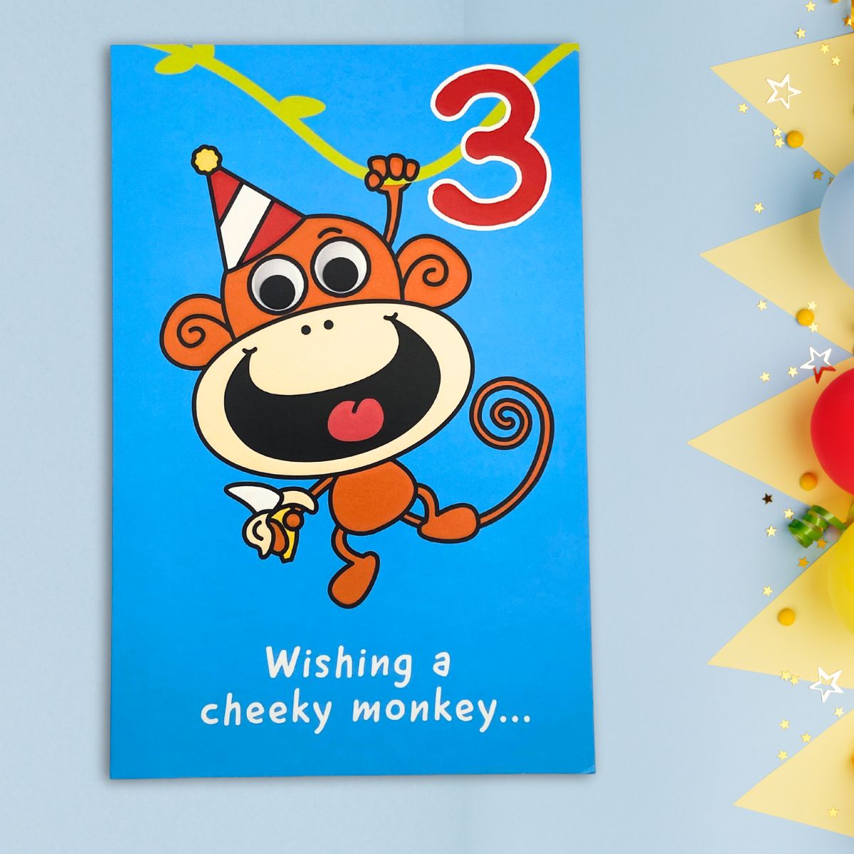 3rd Birthday Card - Monkey
