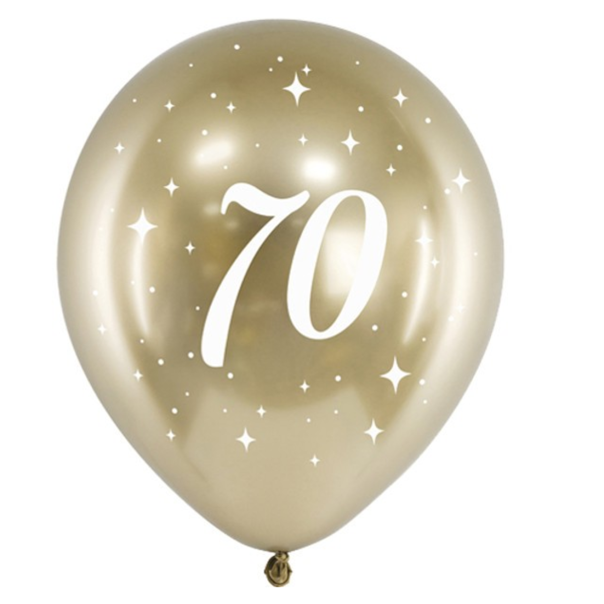 PartyDeco Balloons - 6 x 12" Age 70 Gold Glossy Latex