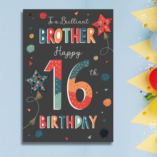 Brother 16th Birthday Card - Wonderful Wishes