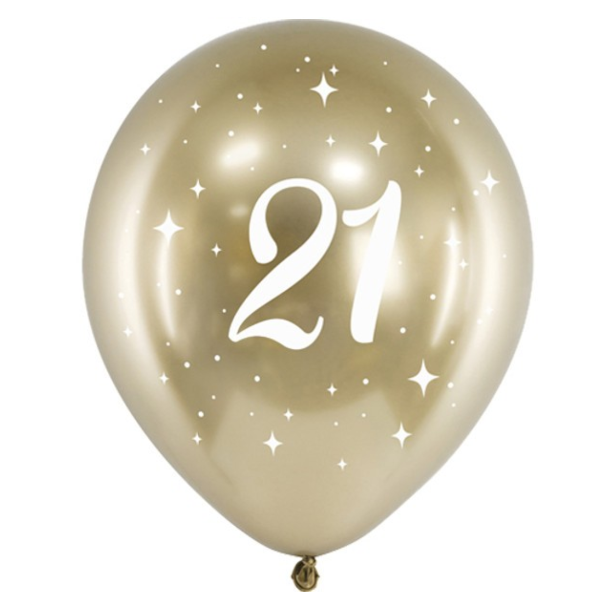 PartyDeco Balloons - 6 x 12" Age 21 Gold Glossy Latex