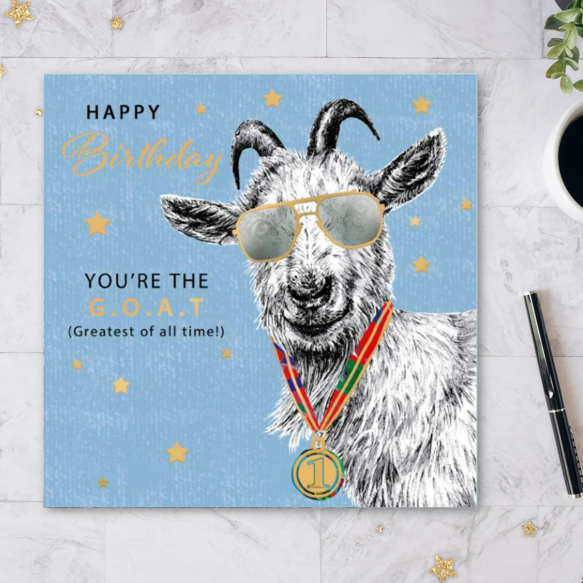 Manomals Birthday Card - You're The G.O.A.T