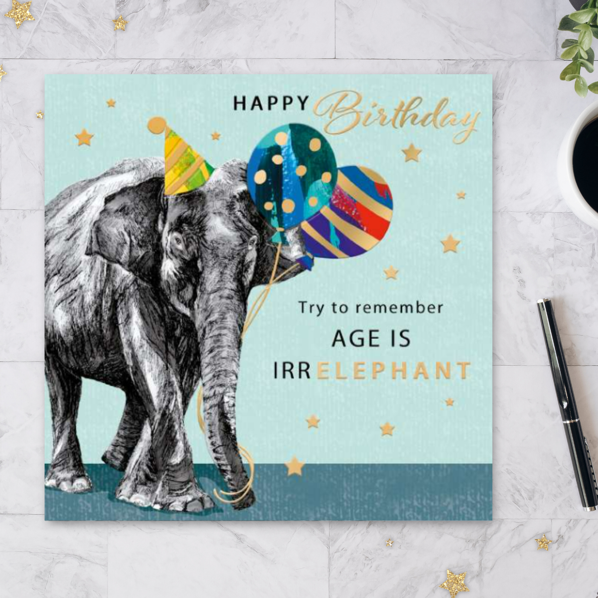 Manomals Birthday Card - Age Is Irrelephant