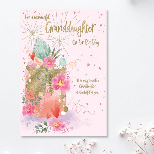 Granddaughter Birthday Card - Awash With Colour