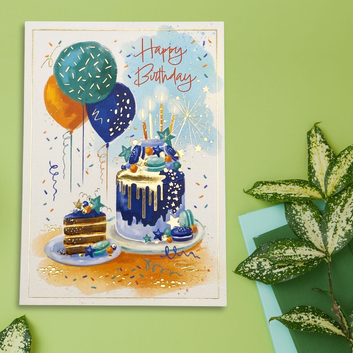 Awash With Colour Birthday Card - Birthday Cake