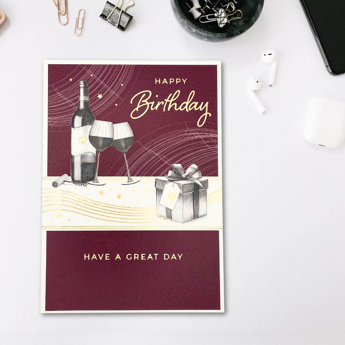 Tulsi Birthday Card - Wine Fan