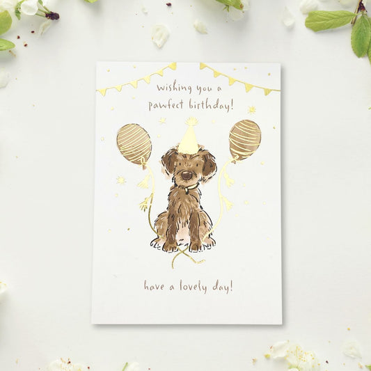 Brush & Whisker Birthday Card - Pawfect Birthday