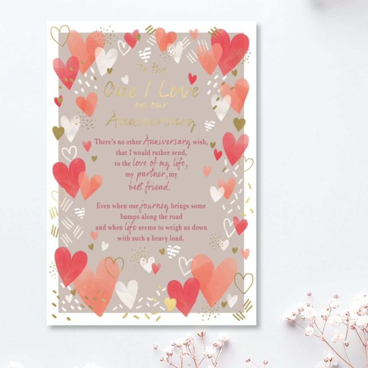 One I Love Anniversary Card - Most Especially For You