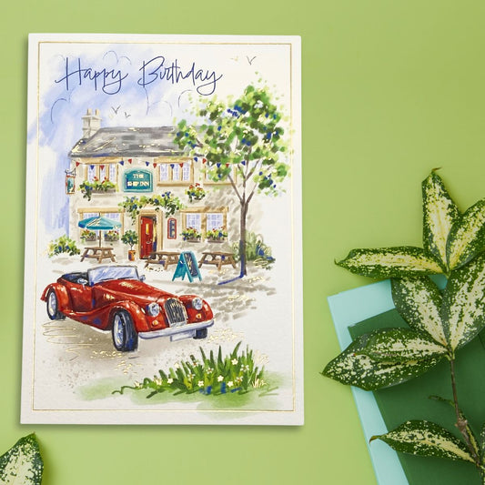 Awash With Colour Birthday Card - Classic Car
