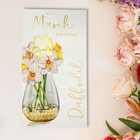 March Birthday Card - Month You Were Born Daffodil
