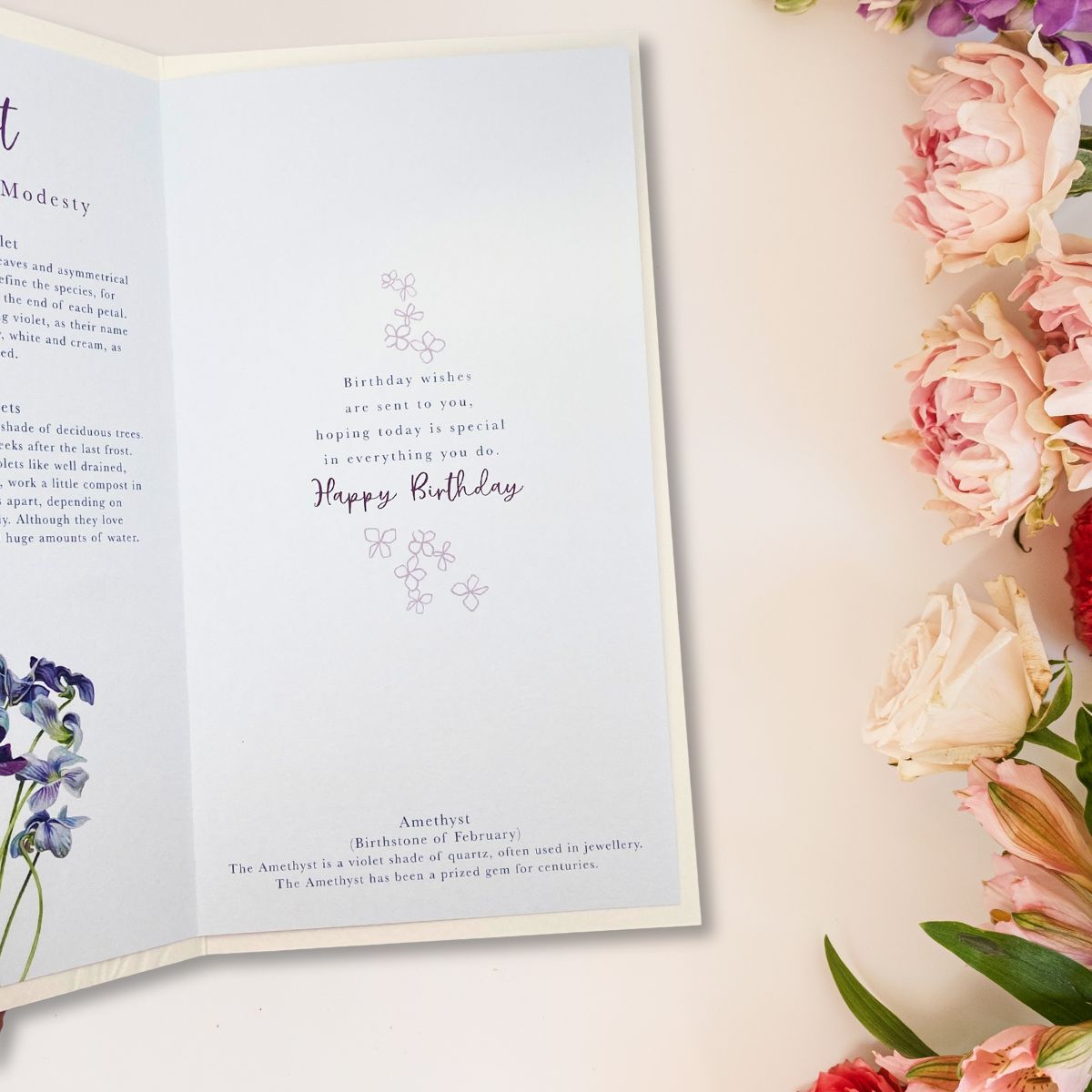 February Birthday Card - Month You Were Born Violet