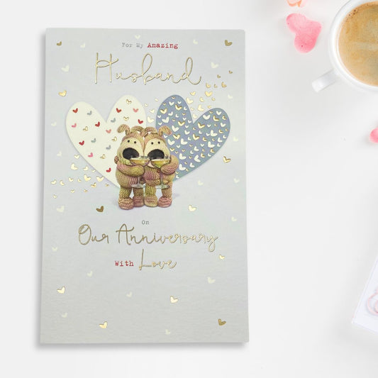 Husband Anniversary Card - Boofle Bear Heart Of Hearts