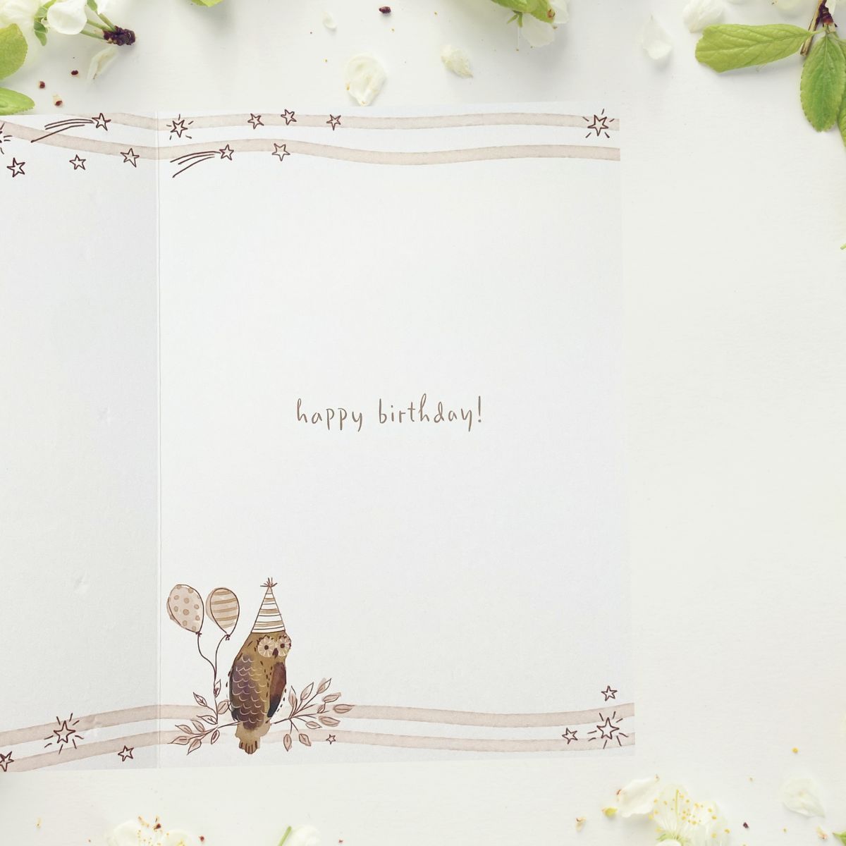 Brush & Whisker Birthday Card - Hope It's A Hoot!