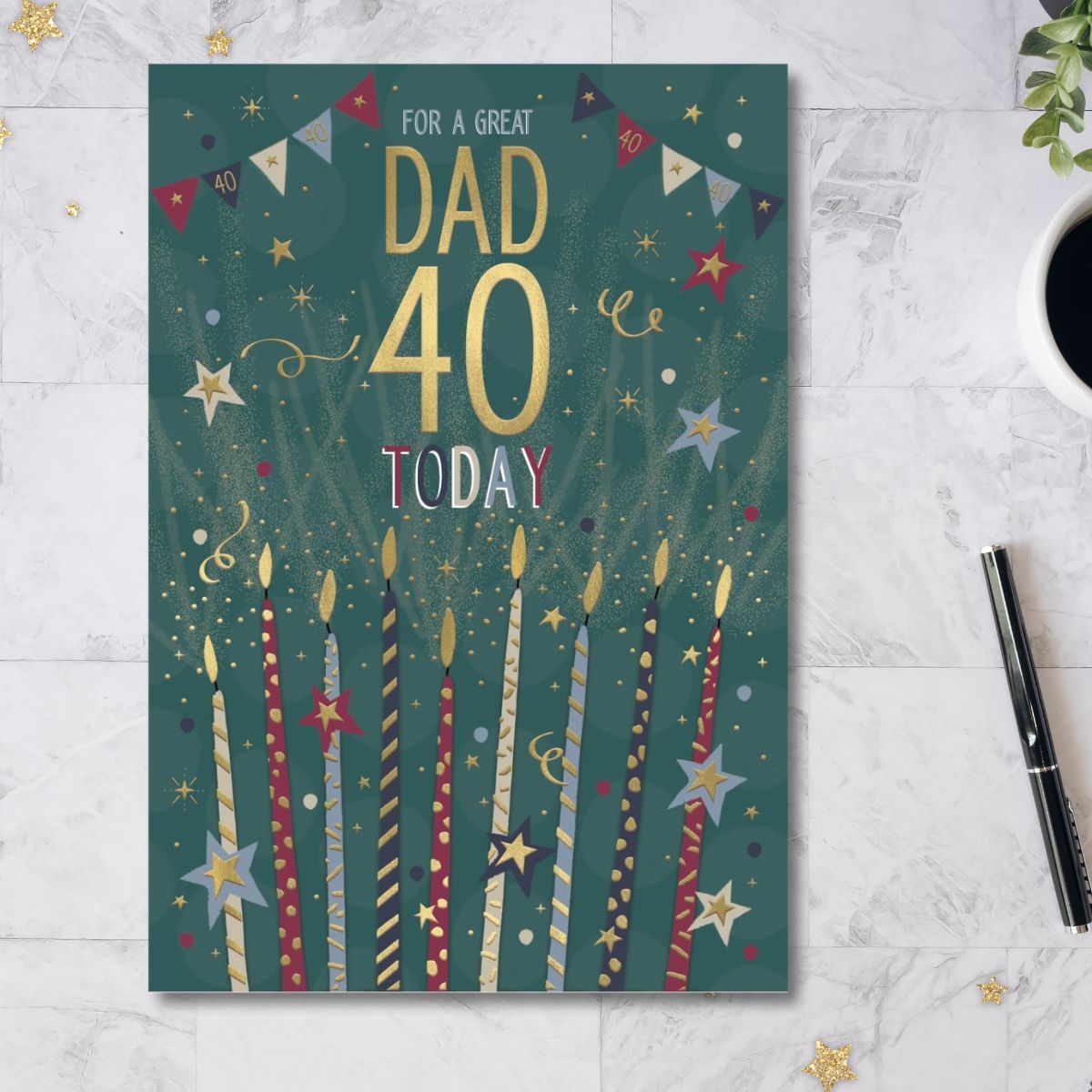 Dad 40th Birthday Card - Pavillion Candles