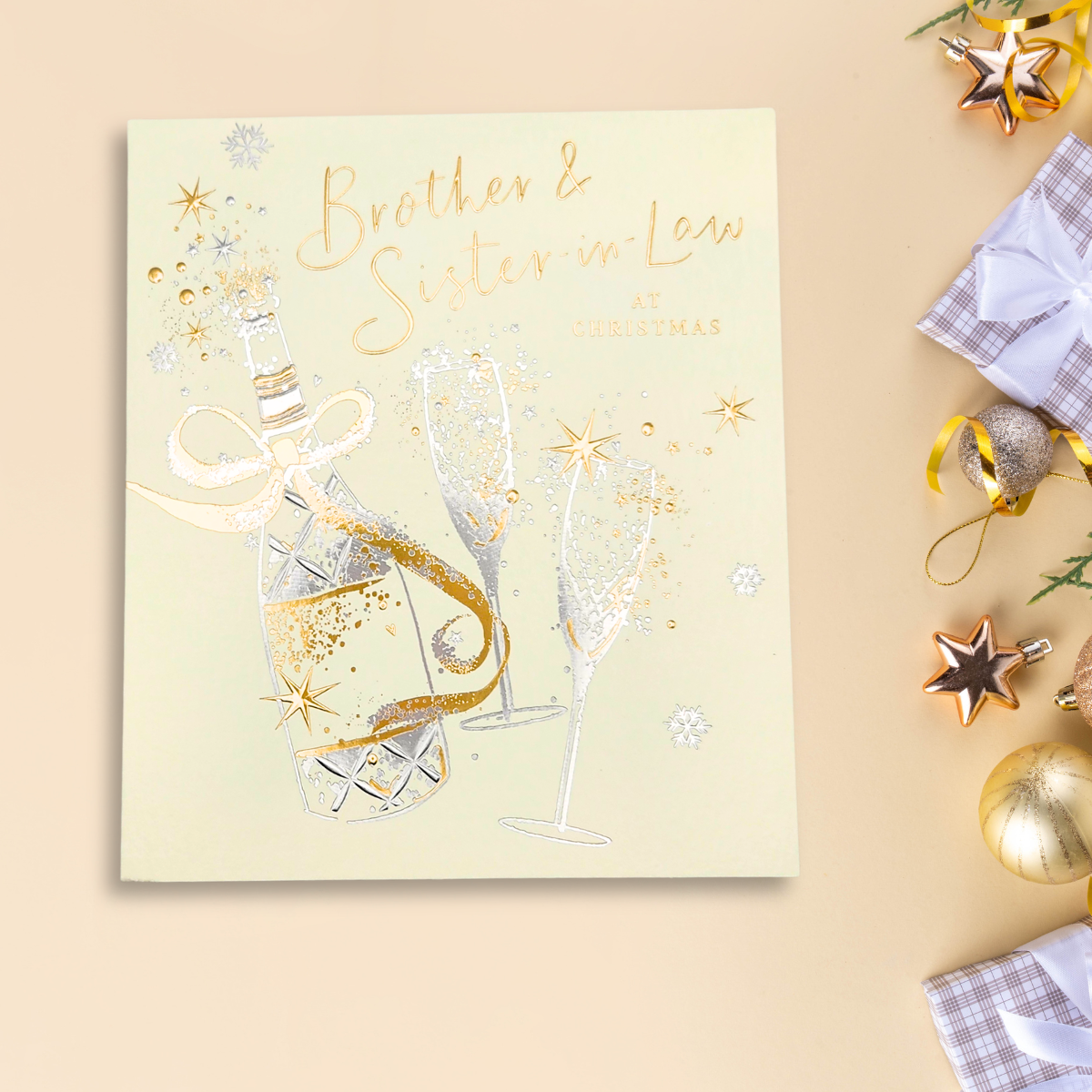 Brother & Sister-In-Law Christmas Card - Clink Clink