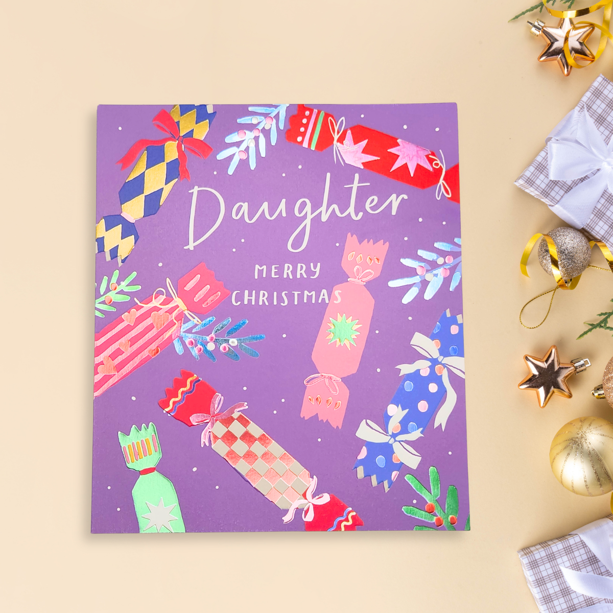 Daughter Christmas Card - Crackers