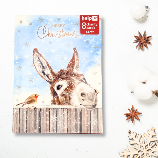 Christmas Charity Cards - 8 x Donkey & Robin