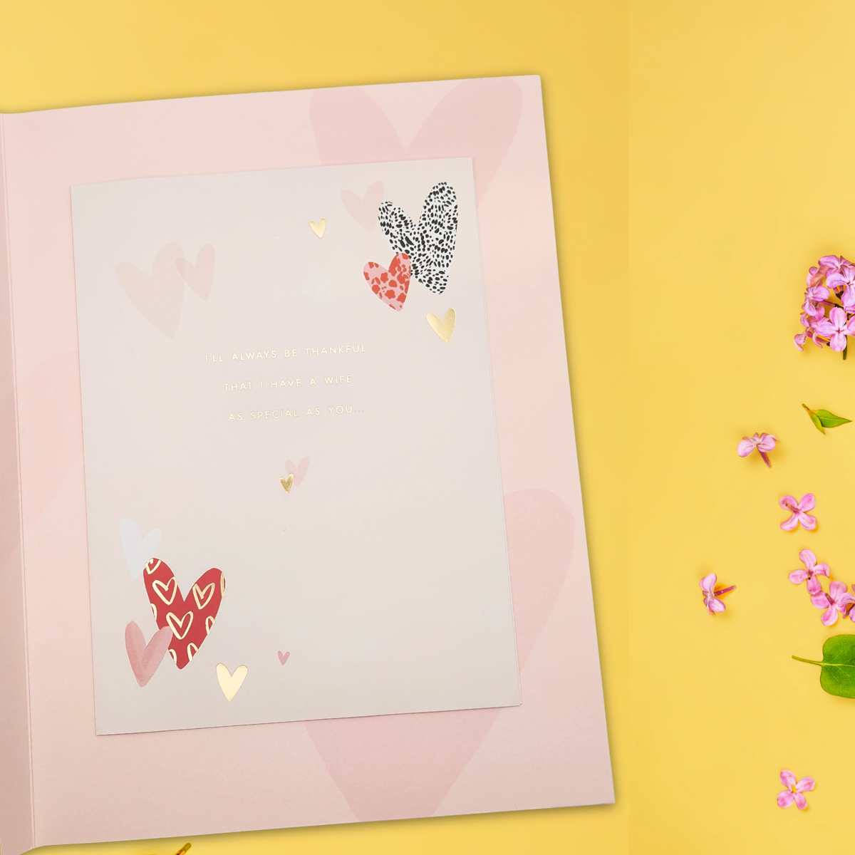 Wife Anniversary Card - Floral Decoupage Heart